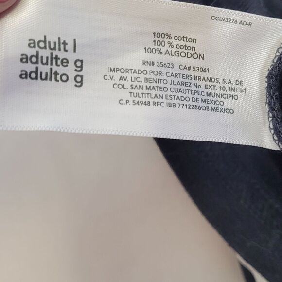 CARTER'S black long sleeve‎ glow in the dark skeleton bones fitted sleep top L - Picture 6 of 8